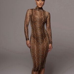 JLUXLABEL Snakeskin Imari Mesh Dress
